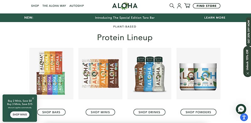 ALOHA: американський інтернет-магазин протеїнових продуктів
